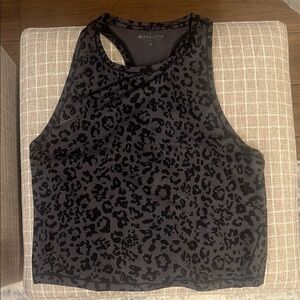 Athleta Black Leopard Print Tank Top